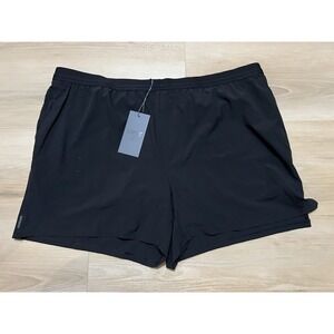 NWT VRST Men's XXL 5" Accelerate Running Brief Lined Short Pure Black Dust